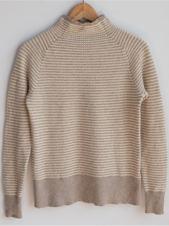 Club Monaco Sweaters - Club Monaco 100% Cashmere Striped Mock Neck Sweater Small